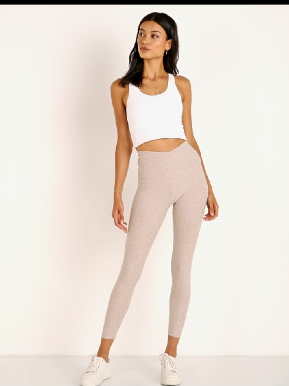 #778 NWT Beyond Yoga Spacedye Leisure High Waisted Leggings Sand Swept Heath - Picture 2 of 8